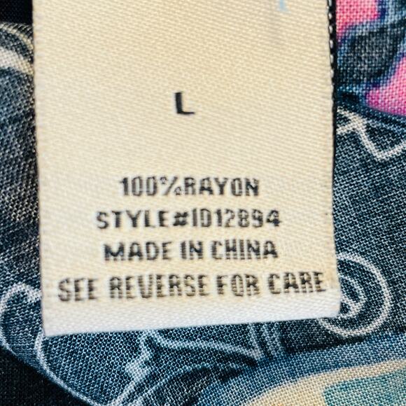 DeJaVu Teal Pink Ethnic Lightweight Colorful Festival Boho Summer Shift Dress L - Picture 9 of 13